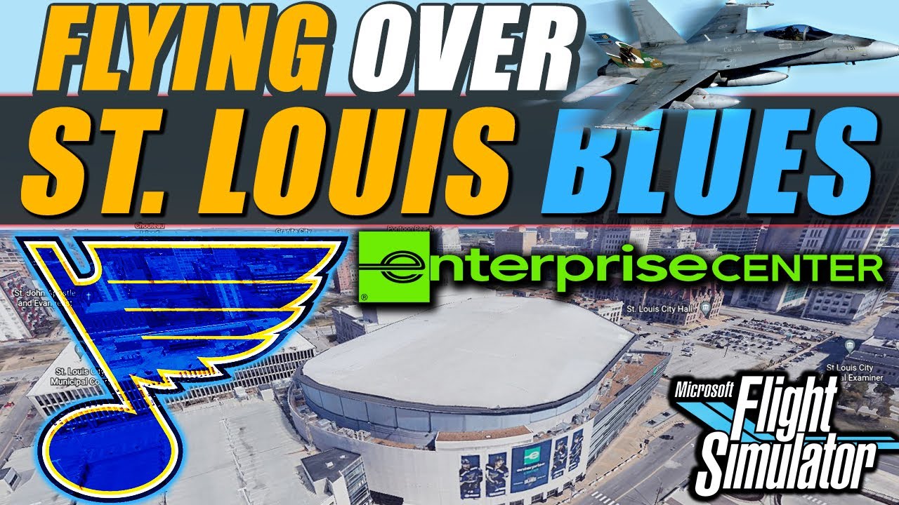 Flying Over St. Louis Blues Enterprise Center in Flight Sim