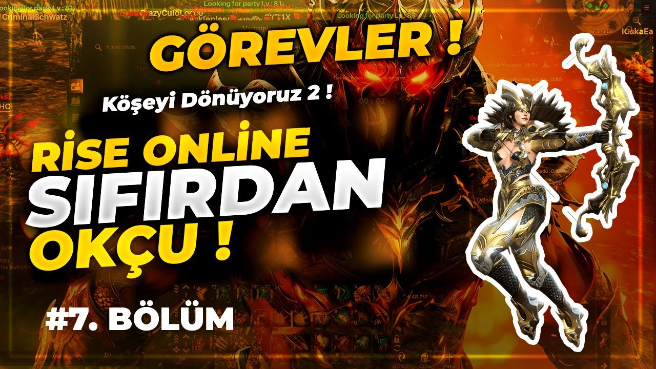 Rise Online Sıfırdan Okçu | Günlük Görevler Köşeyi Dönüyoruz ! CFW! | 7.Bölüm #riseonline