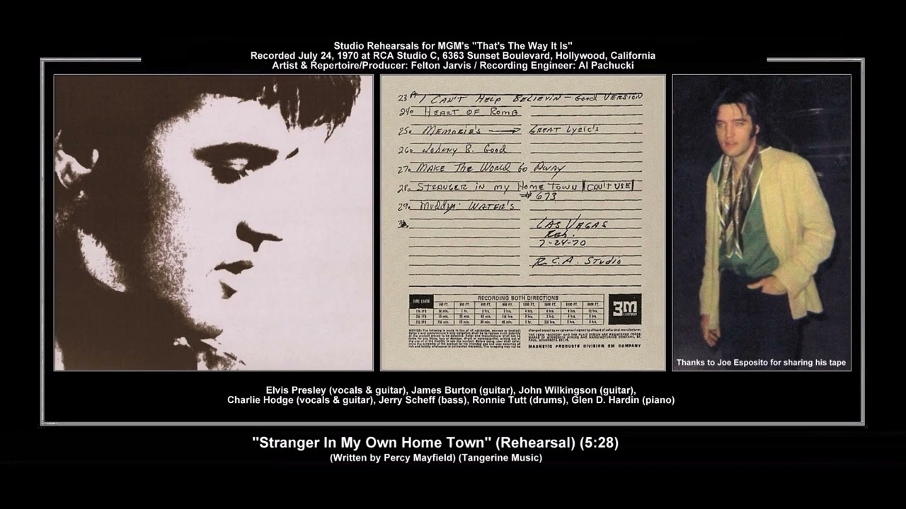 *(1970) RCA ''Stranger In My Own Home Town'' (Informal Rehearsal) Elvis Presley