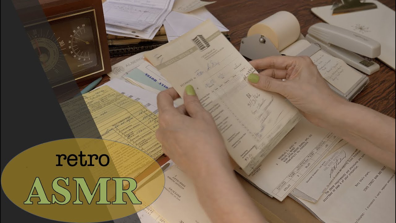 Sorting Vintage Tax Documents * ASMR * Writing on a Clipboard (No Talking)