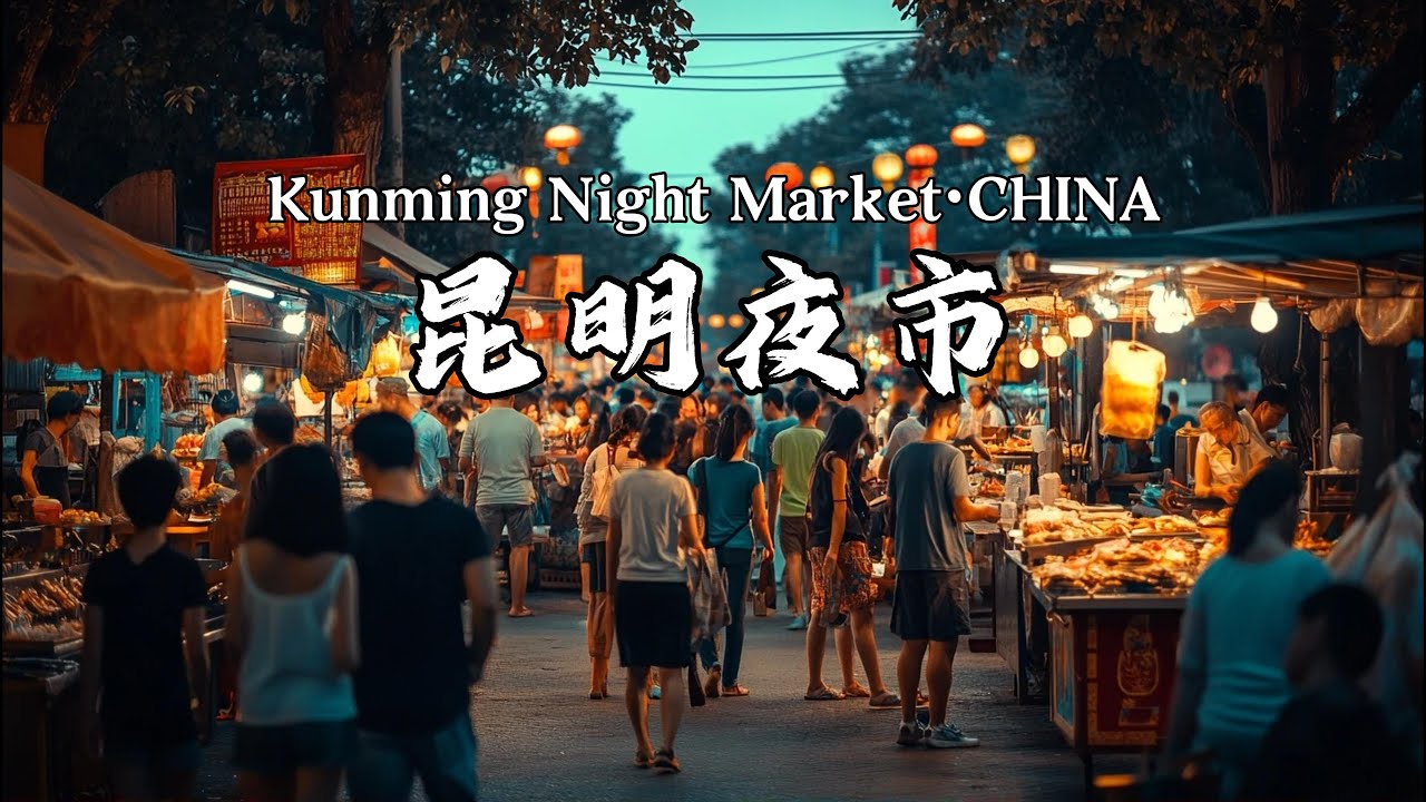 昆明最火夜市，双桥夜市，芝士五花肉泡菜卷/烤乳扇/烤卷粉/脆皮烤米糕/缅甸甩手粑粑/地摊牛排/昆虫宴/朝鲜打糕等各种美食热闹非凡，昆明街头美食，Kunming Night Market·CHINA