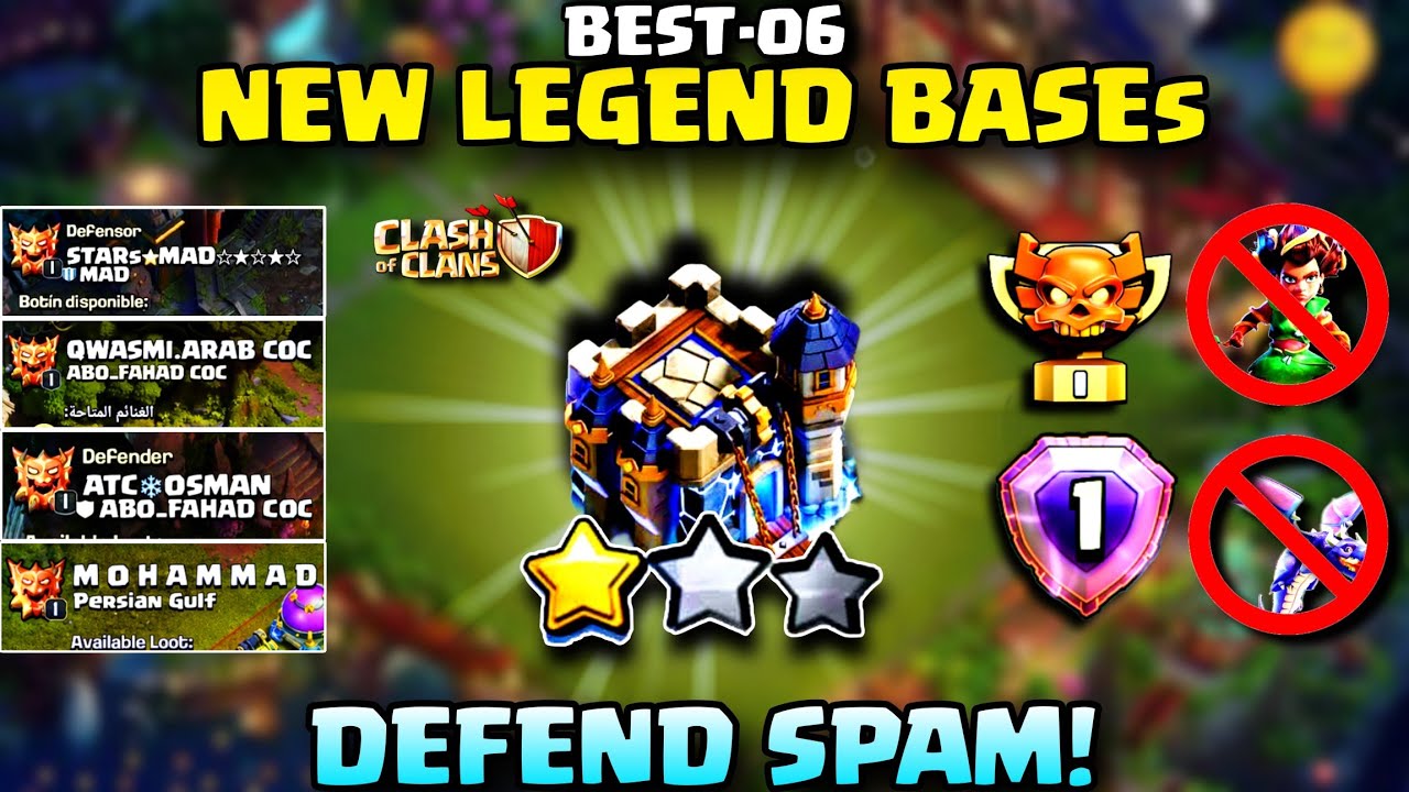 Top 6 Best Town Hall 18 Legend Bases for 1 STARS ! With TH18 War and cwl Base Link (Clash of Clans)