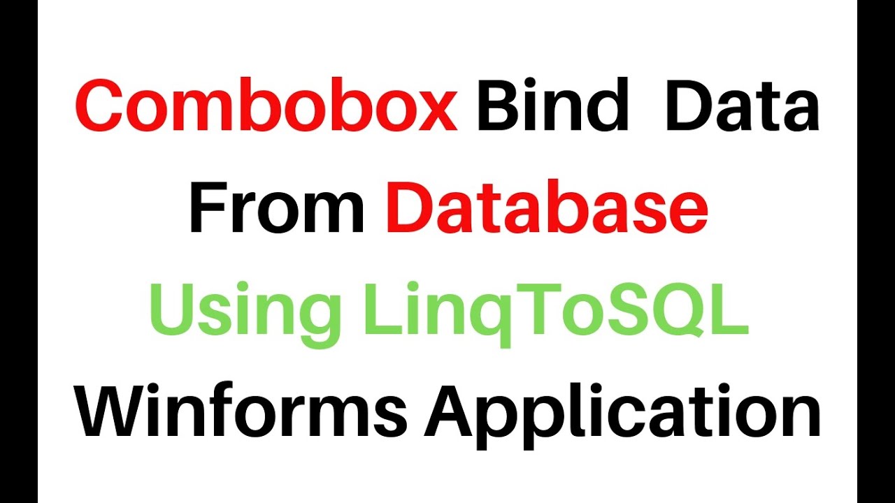 Linq To SQL Bind Combobox In C# Winforms