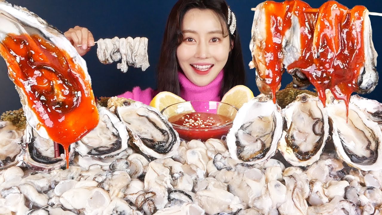 MUKBANG ASMR | СПб🦪. Морское море ст.Raw Oyster Sea Grapes Eat Korean Seafood Eatingshow 아라 Ara
