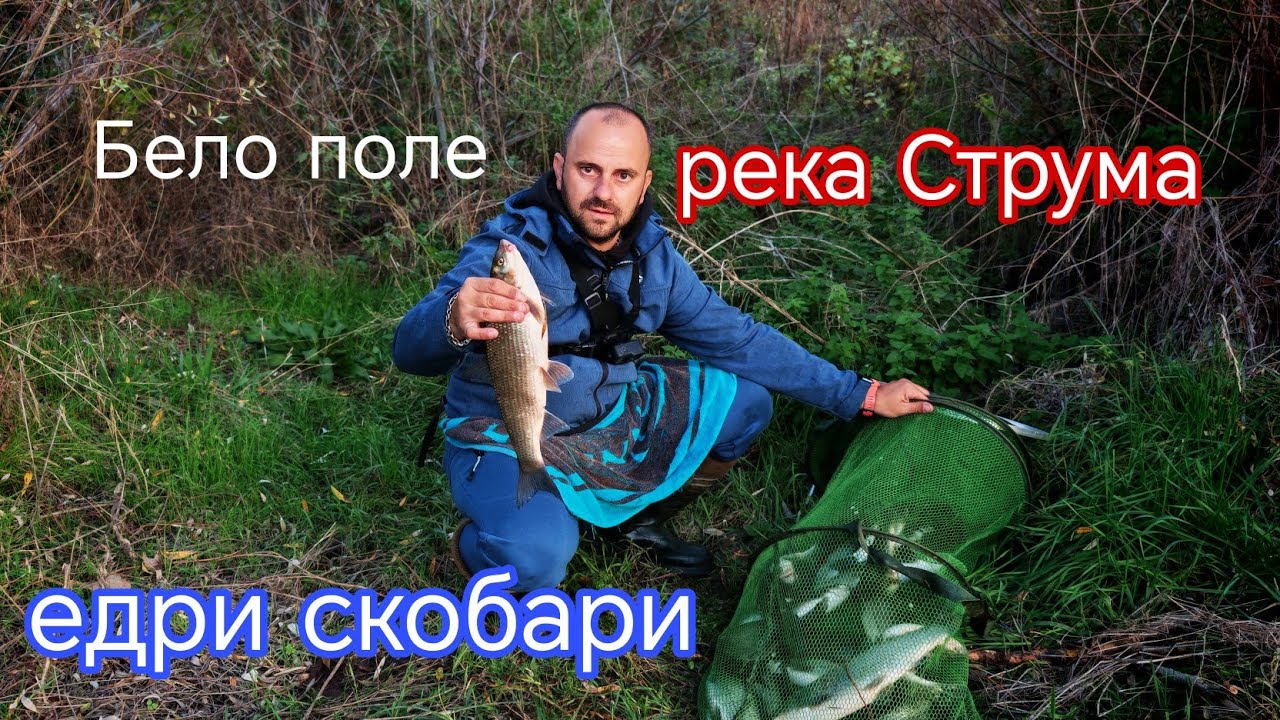 ЕДРИ СКОБАРИ на РЕКА СТРУМА ! РИБОЛОВ на БЕЛО ПОЛЕ ! РИБОЛОВ на ПЛУВКА И ИЗТИЧАНЕ !