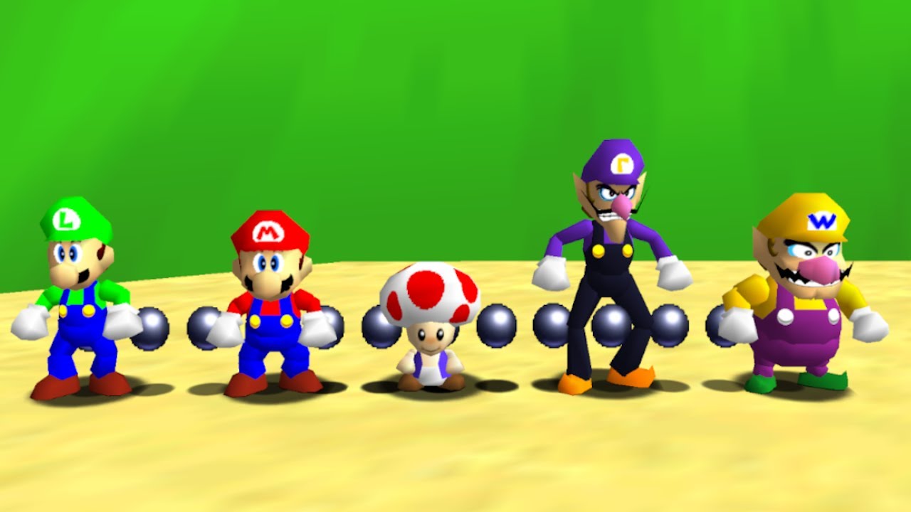 Chained Super Mario 64 (5 Players) - Full Game 100% Walkthrough