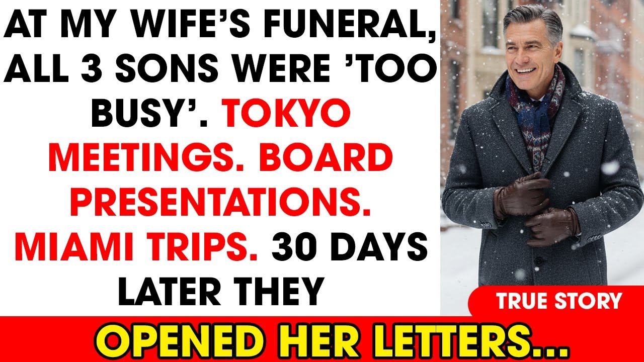 At My Wife's Funeral, All 3 Sons Were 'Too Busy'. 30 Days Later, They Opened Her Final Letters...