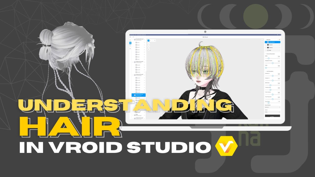 Полное руководство по волосам в VRoid Studio.