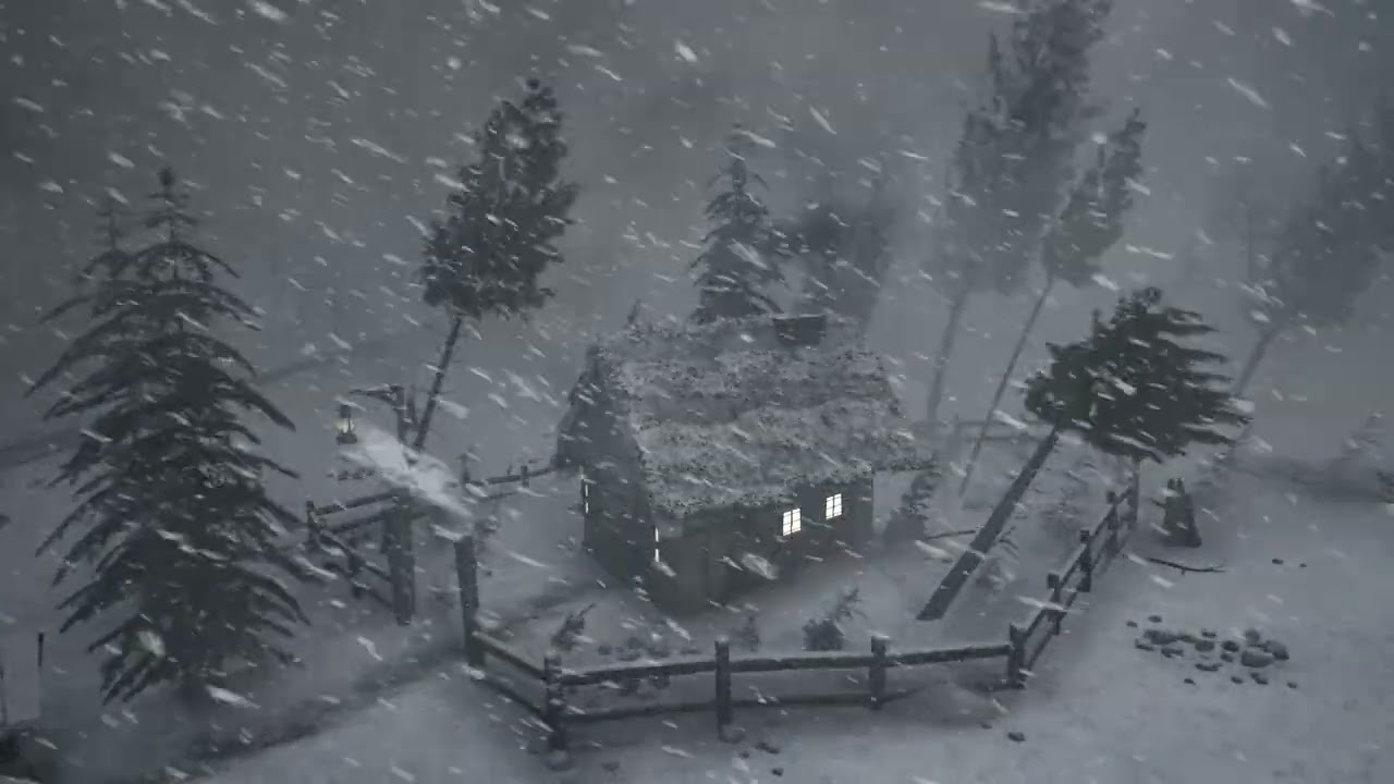 Winter Nights: Cozy Ambience for Deep Relaxation | Soft Snowfall and Quiet Wind