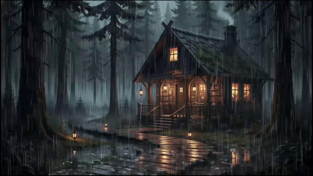 Forest Cabin After Rain 🌧 | Soft Rain Ambience for Deep, Peaceful Sleep and Relaxing Rain Nights