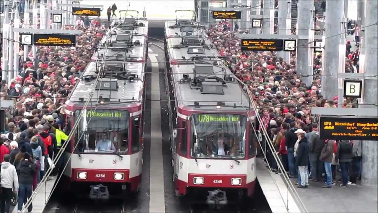 Düsseldorf  Haltestelle Arena Messe-Nord - 2. Liga Letzter Spieltag.