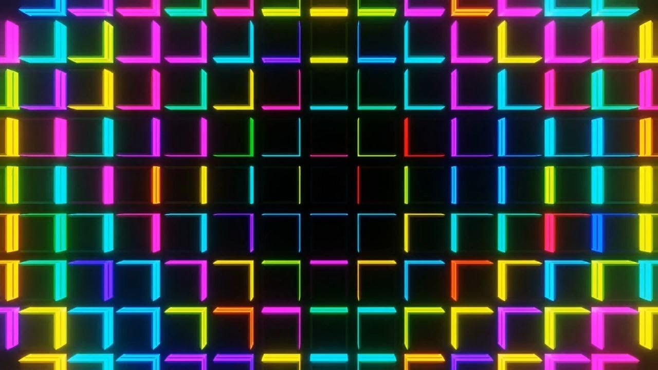 Colorful Disco Frames Flashing Neon Party Colors Video