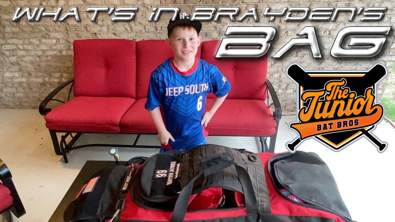 What's in Brayden's Baseball Bag? | Inside a Junior Bat Bros Game Bag
