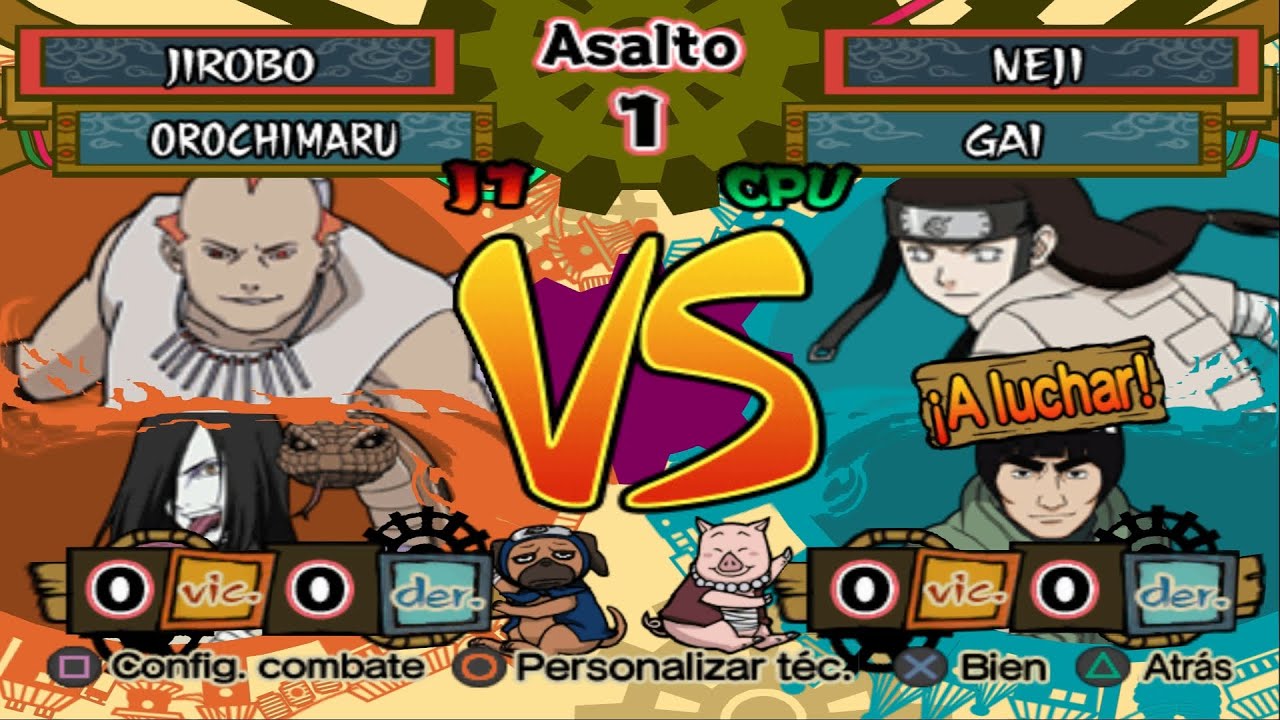Jirobo VS Neji (Clássico) - Naruto Shippuden Ultimate Ninja 5