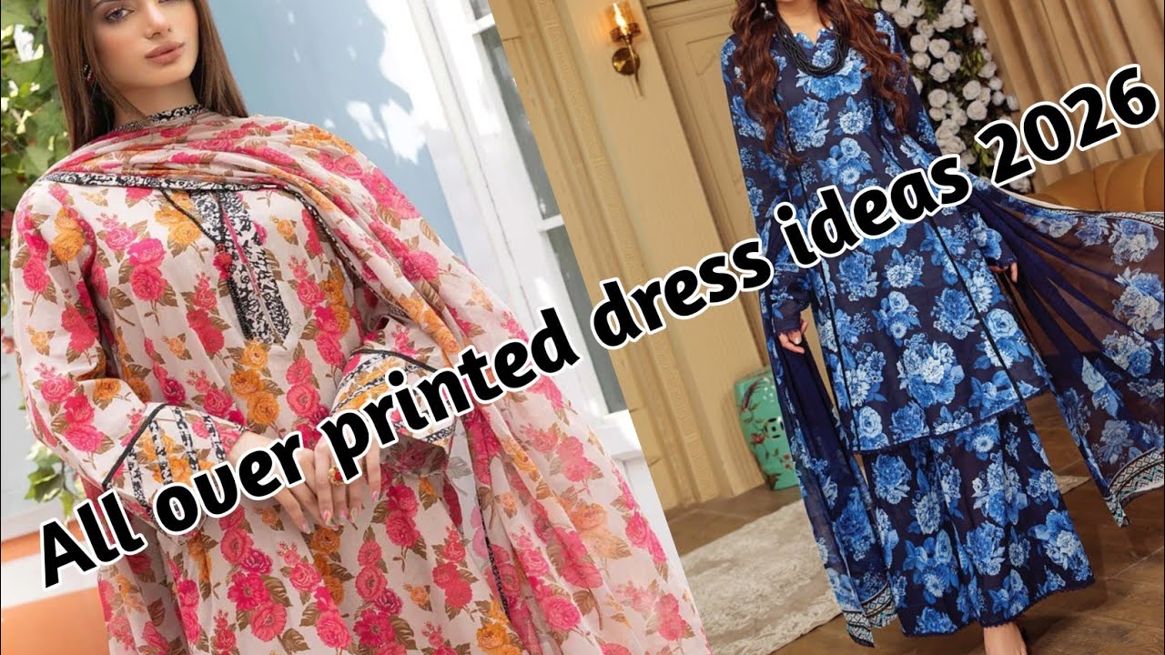 Beautiful dress design/ All over printed dress design
