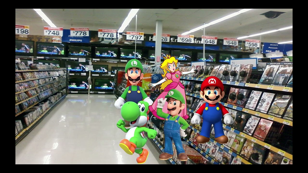 Twin Brother Luigi, Peach, and Yoshi behave at Walmart