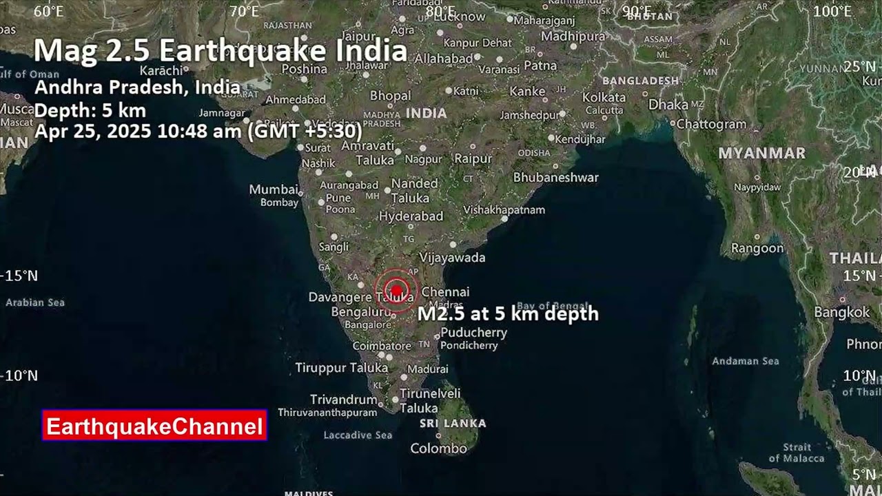 Weak Mag. 2.5 Earthquake - Andhra Pradesh, India
