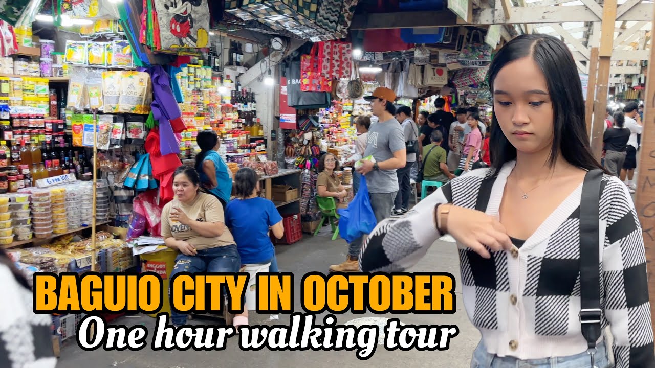 BAGUIO CITY-One hour walking tour | OCTOBER 2024 [4k]