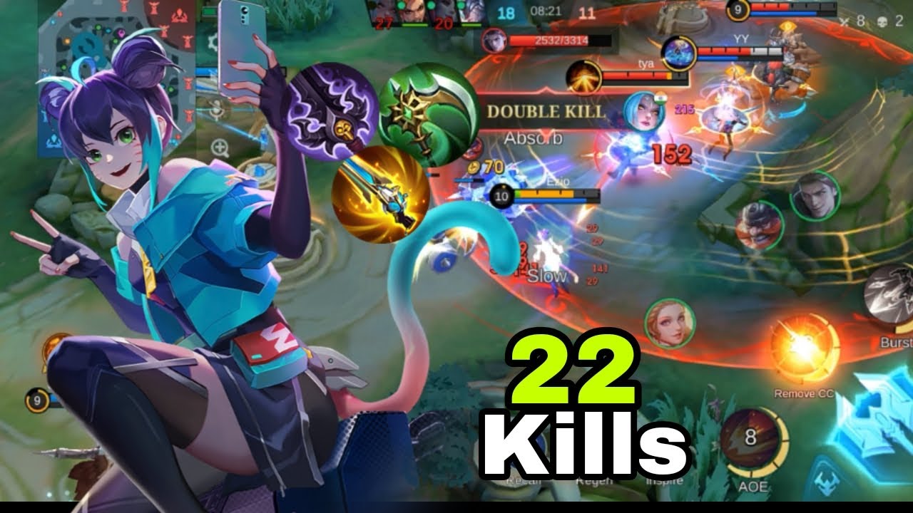 22 Kills!! Wanwan Maximum Attack Speed Build 100% Deadly~MLBB