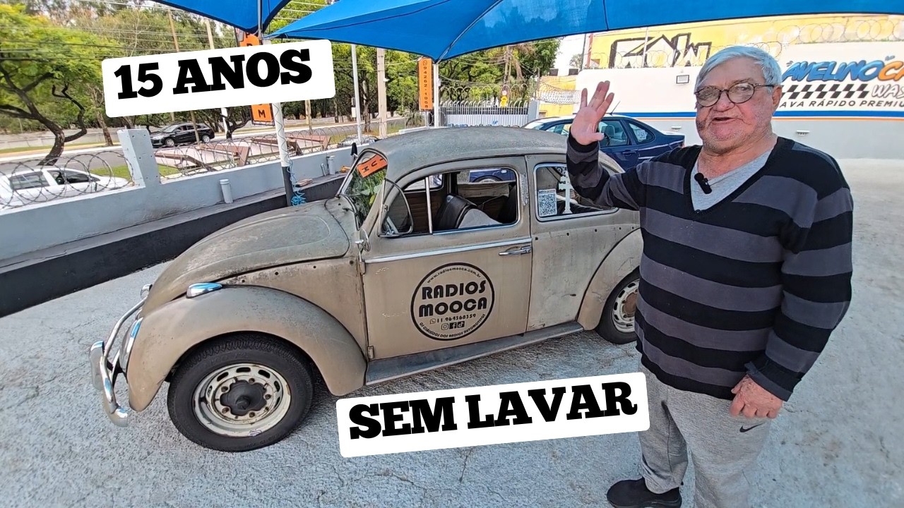 ELE NÃO LAVA O FUSCA HÁ 15 ANOS! Conheça o Fusca 68 do Seu Hélio