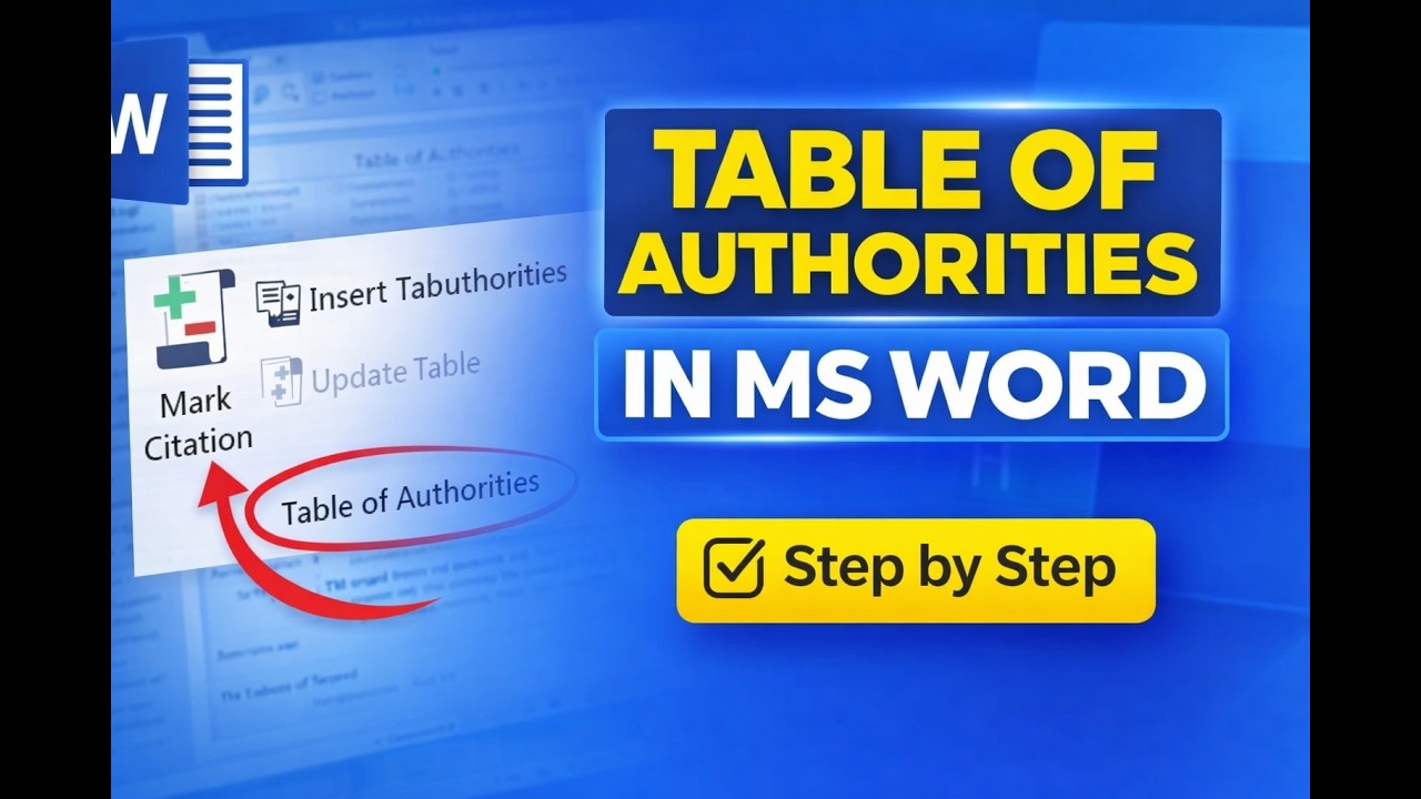How to Create Table of Authorities in MS Word (Step by Step) || Mark Citation