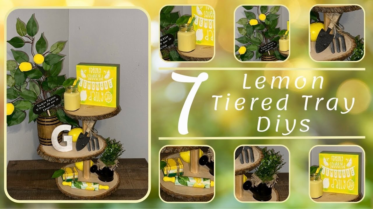 Refreshing DIY Lemon-Themed Tiered Tray Minis: Brighten Up Your Home Decor!