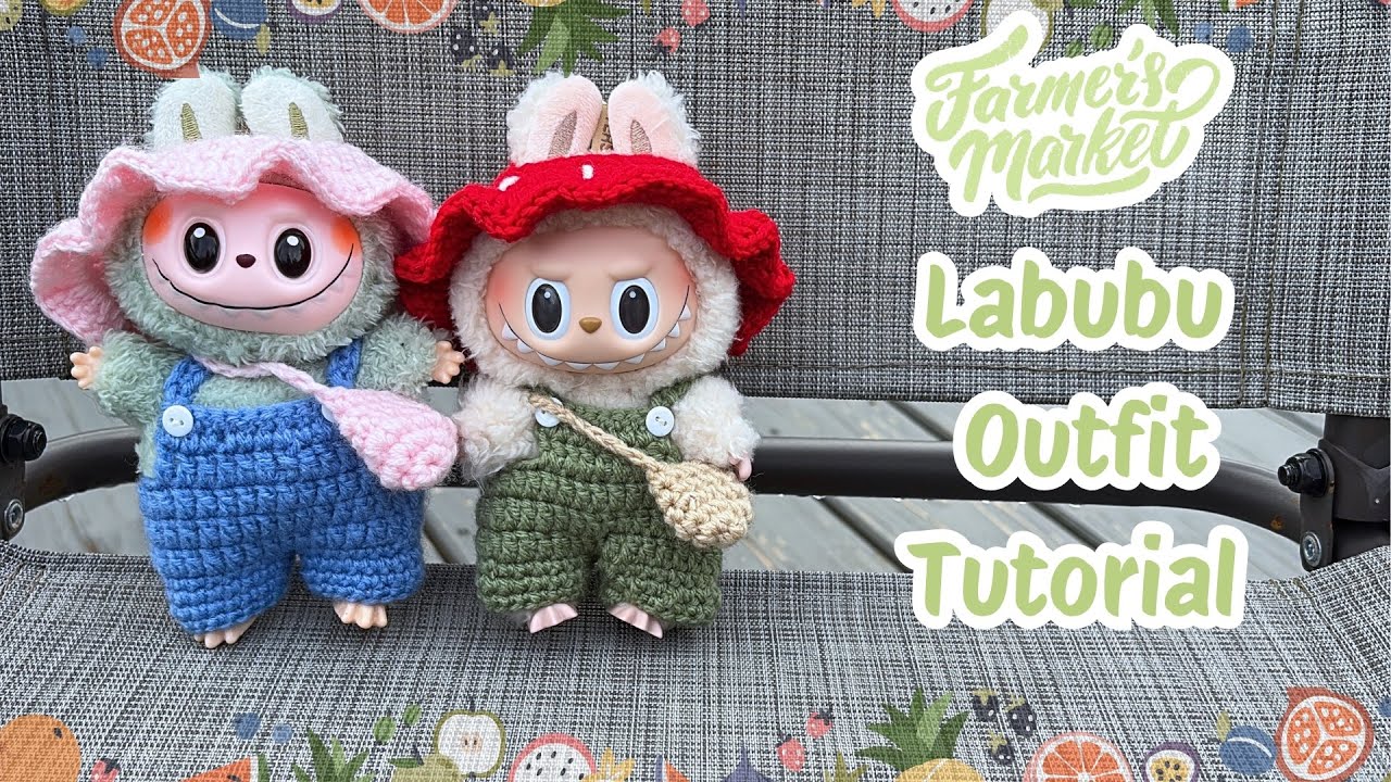 Как связать крючком наряд для Лабубу! 🍓🧶 (для начинающих)
