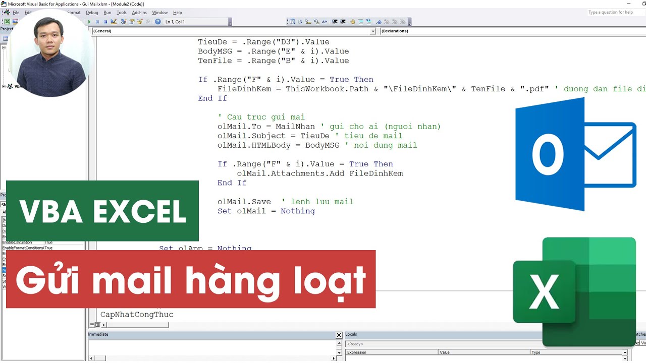VBA Excel gửi mail hàng loạt tự động chỉ với 1 click