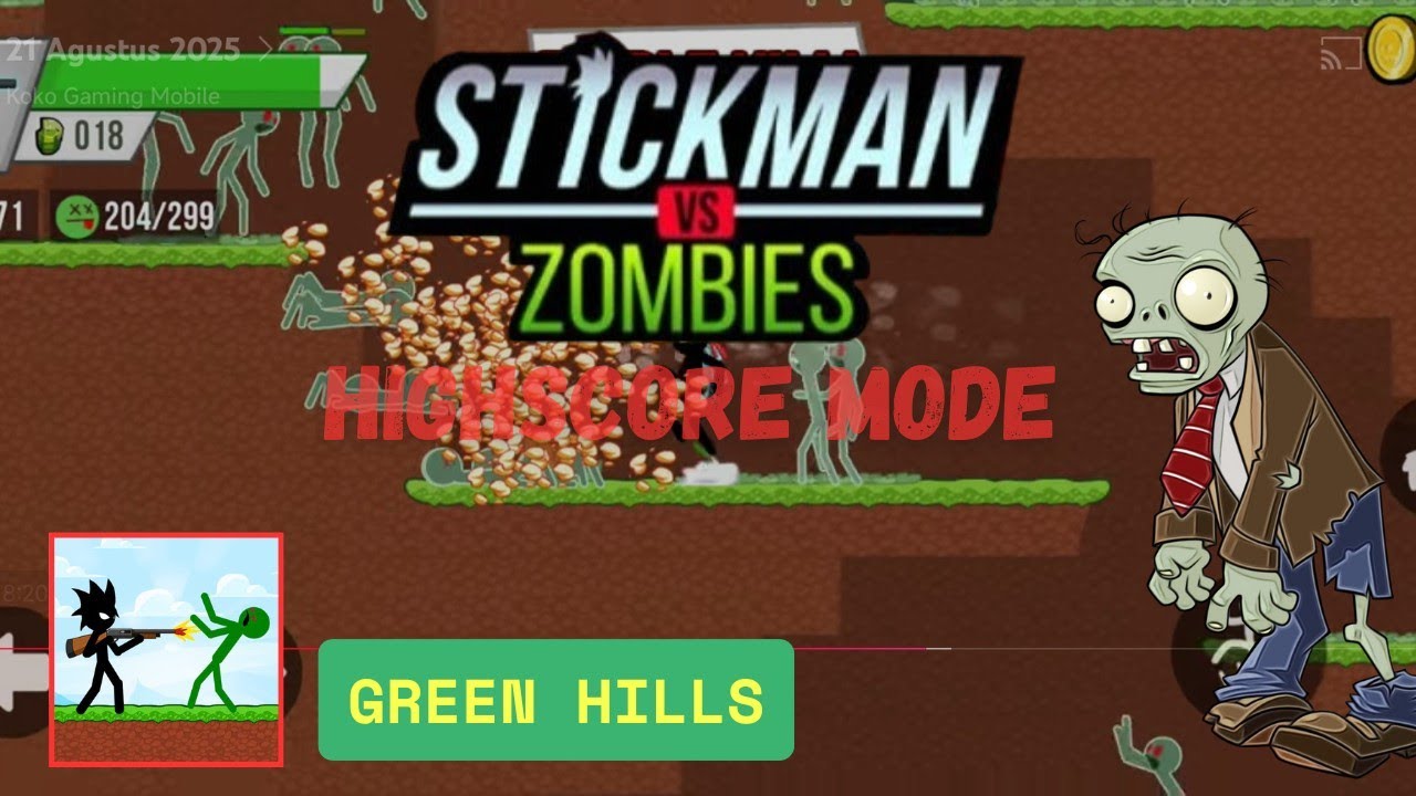 STICKMAN VS ZOMBIES:  FIGHT 299 SUPER ZOMBIES | HIGHSCORE MODE