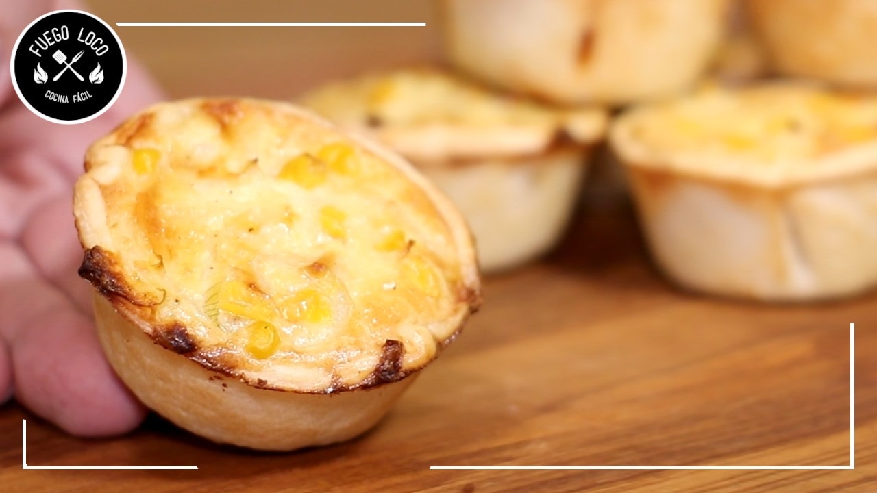 Tartas INDIVIDUALES de QUESO Y CEBOLLA Receta Súper Fácil | Quiche de CEBOLLA
