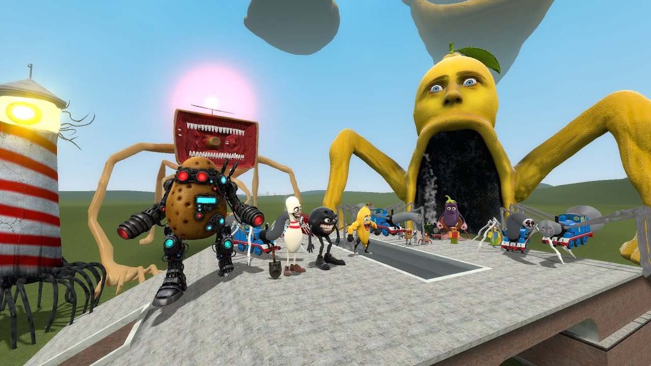 EVERYTHING TURNED INTO MONSTERS: CAR EATER, BUS EATER, CURSED THOMAS, MONSTER HOUSE IN GMOD!!