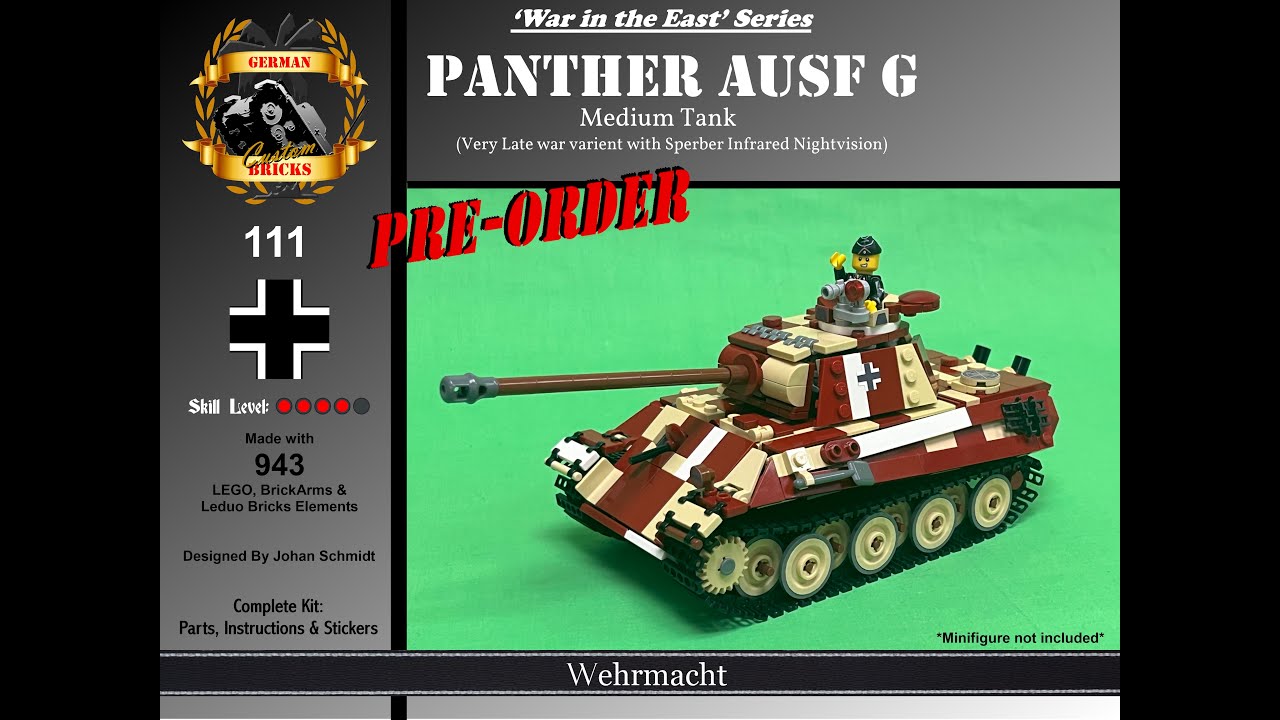 Lego - 111.Panther Ausf G (Late War) Kit review
