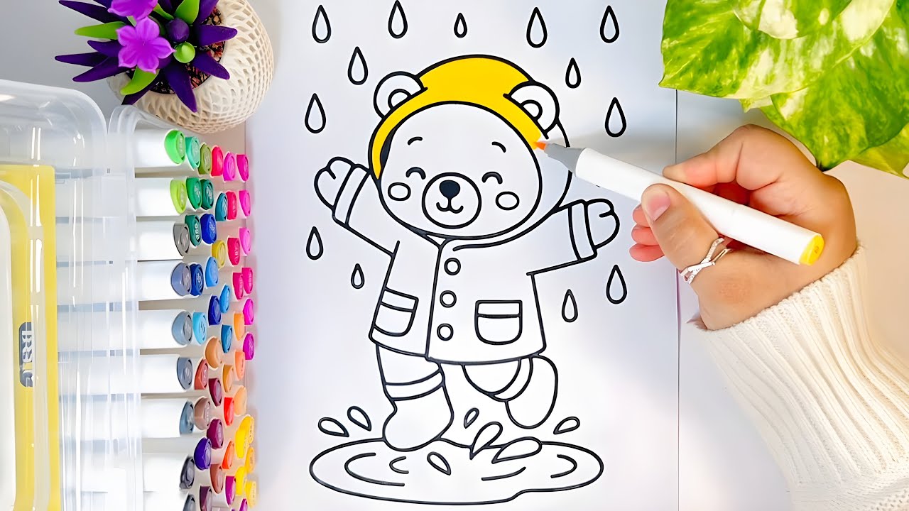 🌧️ Cozy Rainy Day Coloring | Calm & Relaxing Art