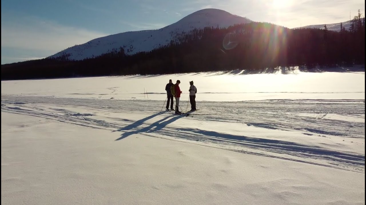 Äkäslompolu, Lappland, cross country skiing,  März 2022, HD
