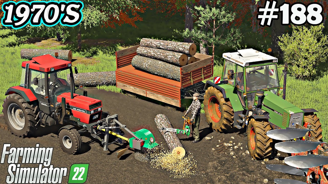 1970-е. ПРОДАЖА ДРЕВЕСИНЫ. Вспашка. Последняя работа по луку. Farming Simulator 22. FS 22. Покадр...