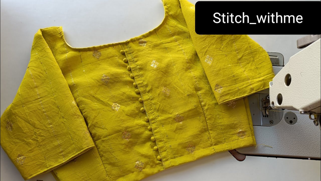 Boatneck Blouse With Potali Design | How to make Potali button #potalidesign