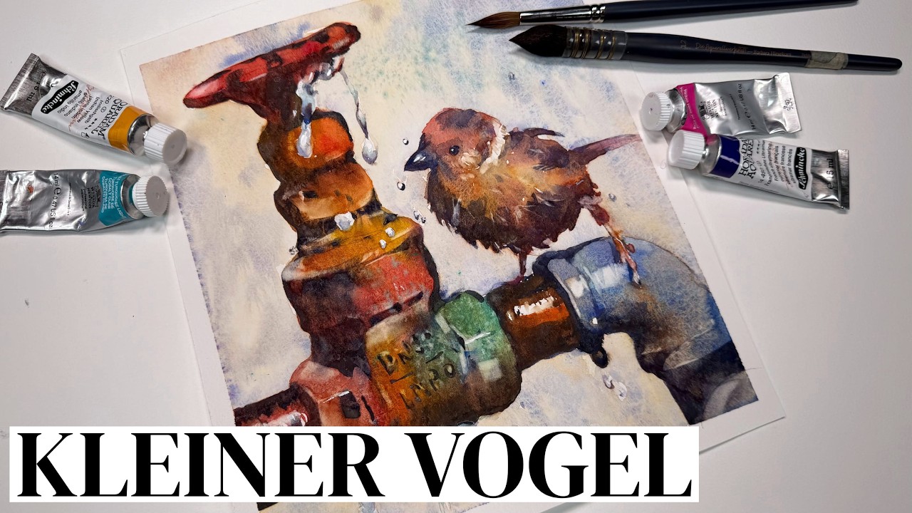 Von Rost zu Federleicht - Aquarell von dunkel nach hell