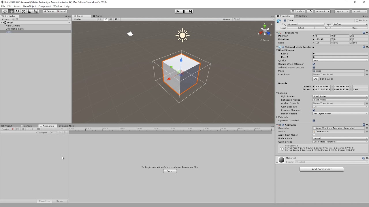 Pure shape key animation in Unity - tutorial