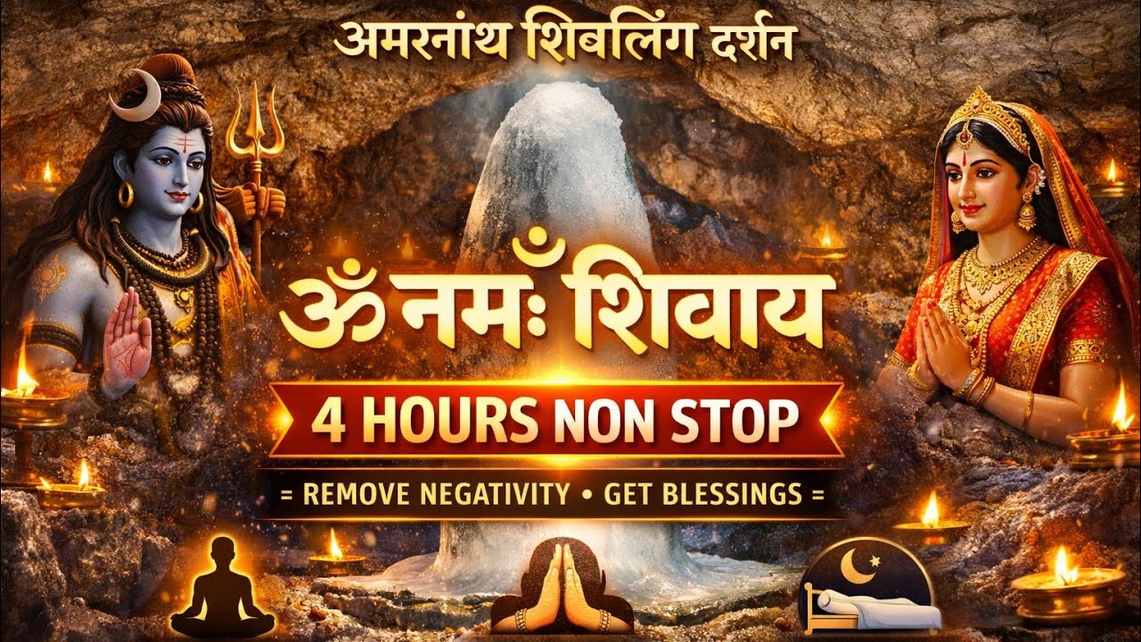 ॐ नमः शिवाय 4 Hours Non Stop | Amarnath Shivling Darshan | Remove Negativity & Get Divine Blessings
