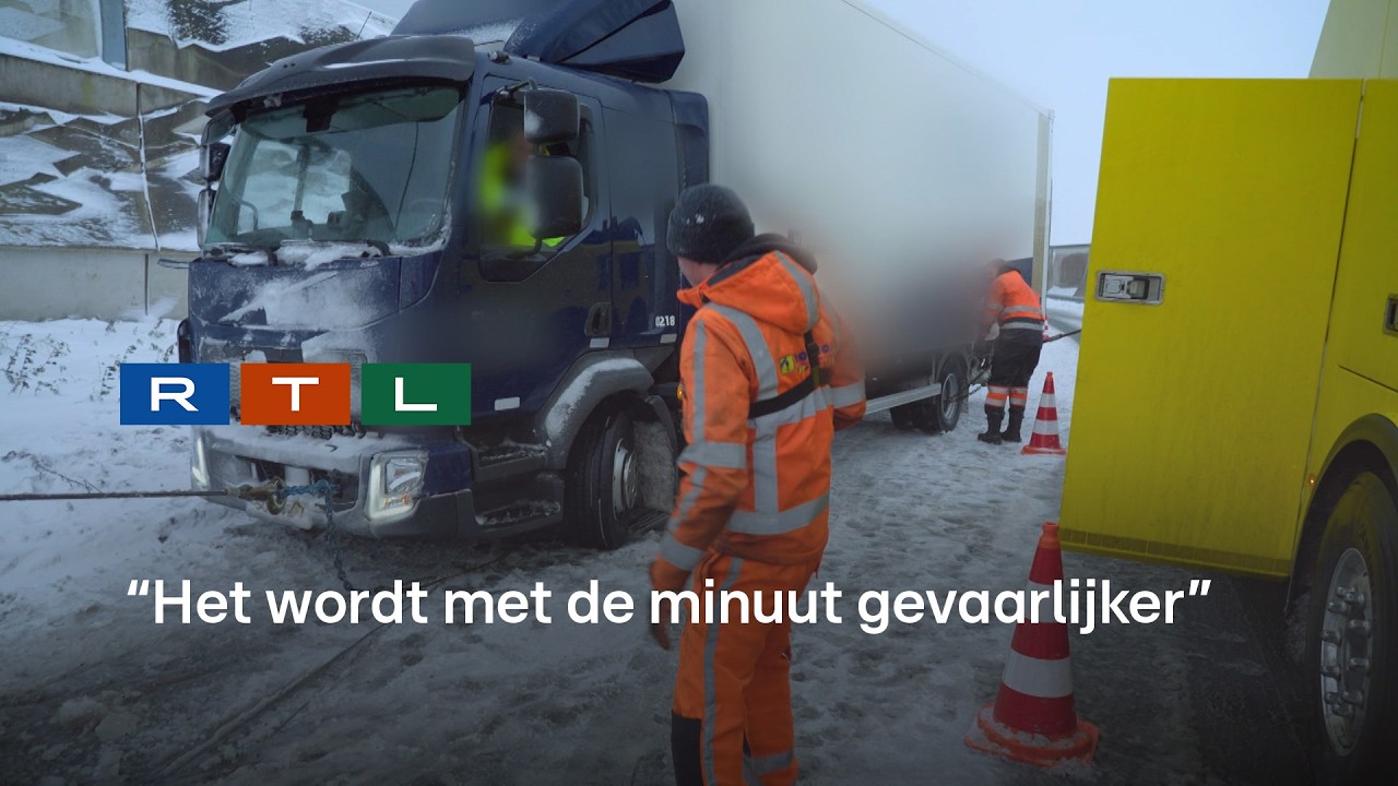 Van ongeluk naar ongeluk: Berger Gino draait overuren tijdens winterchaos | Over de A4