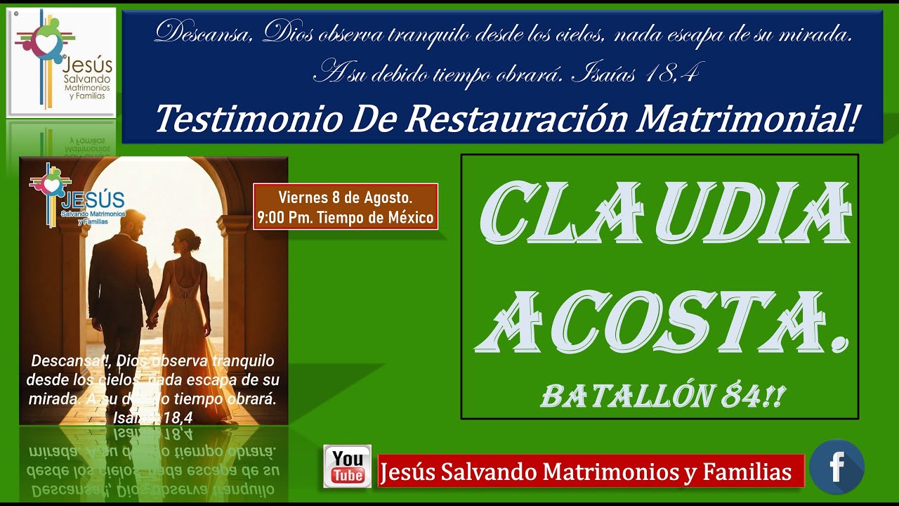 Testimonio De Restauración Matrimonial! Claudia Acosta Batallón 84! Dios Cumple!! #restaruracion,