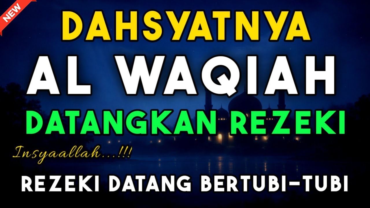 Surat Al WAQIAH 7x, dengarkan hutang lunas, Rezeki datang dari berbagai arah, Bacaan Al Quran Merdu
