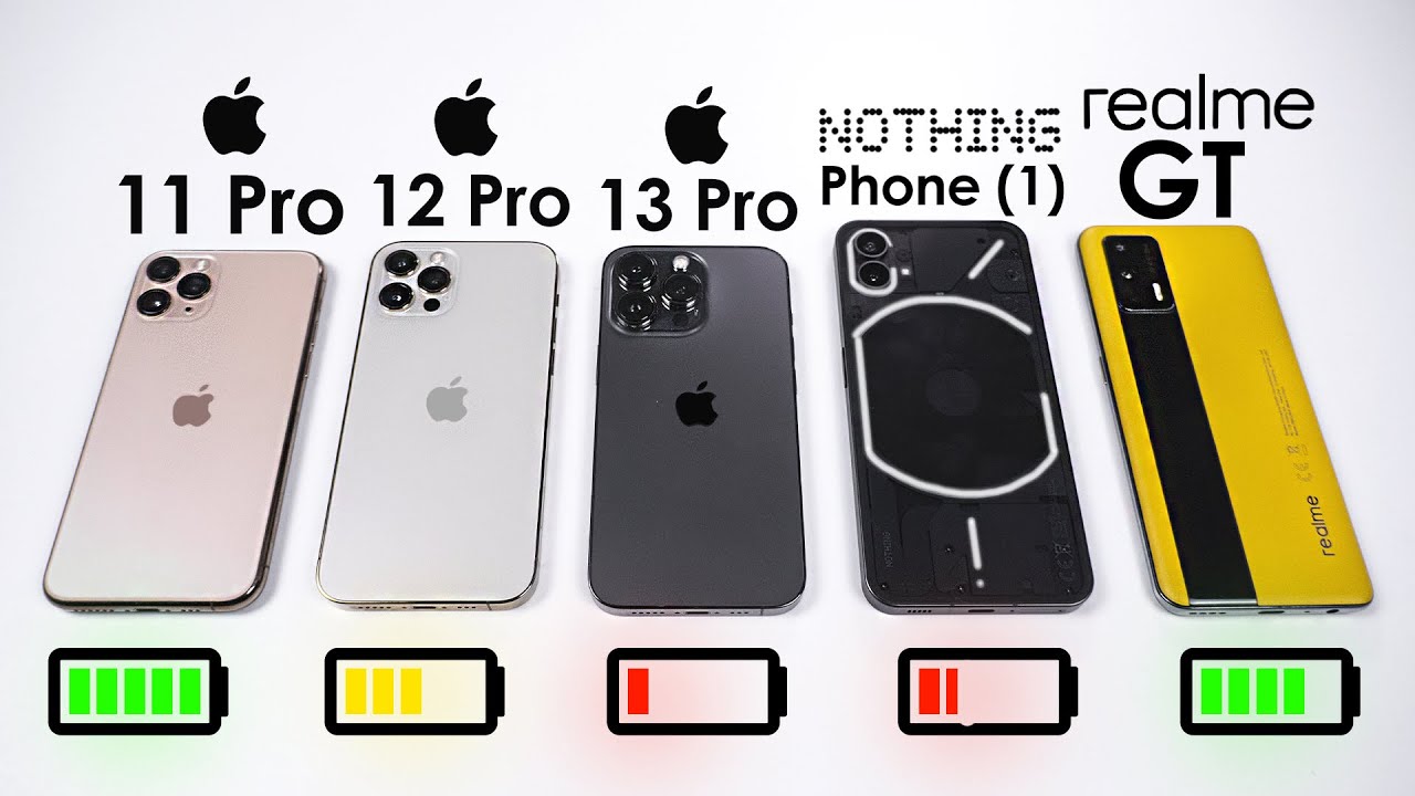 КТО ДОЛЬШЕ ПРОЖИВЕТ? 🔋 iPhone 13 Pro, Nothing Phone 1, iPhone 12 Pro, iPhone 11 Pro, Realme GT