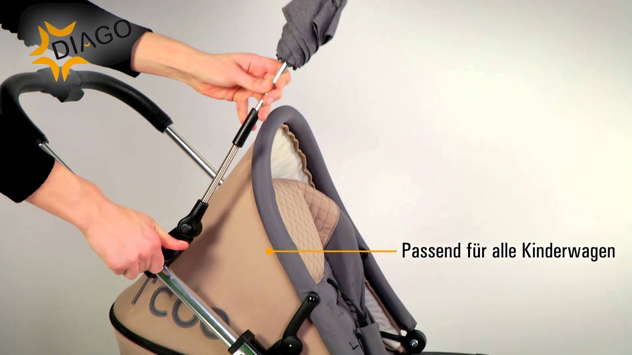 Produktvideo Diago Deluxe Sonnenschirm für Kinderwagen