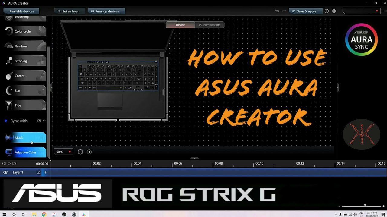 Как использовать Asus Aura Creator | ROG STRIX G731GT