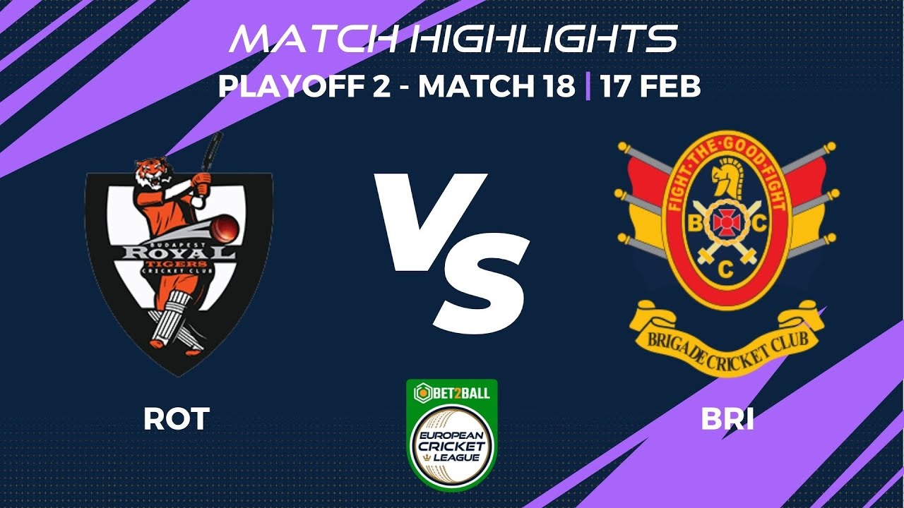 Playoff 2 - ROT vs BRI | Highlights | Bet2Ball European Cricket League Day 4,Group B|ECL22|ECL22.042