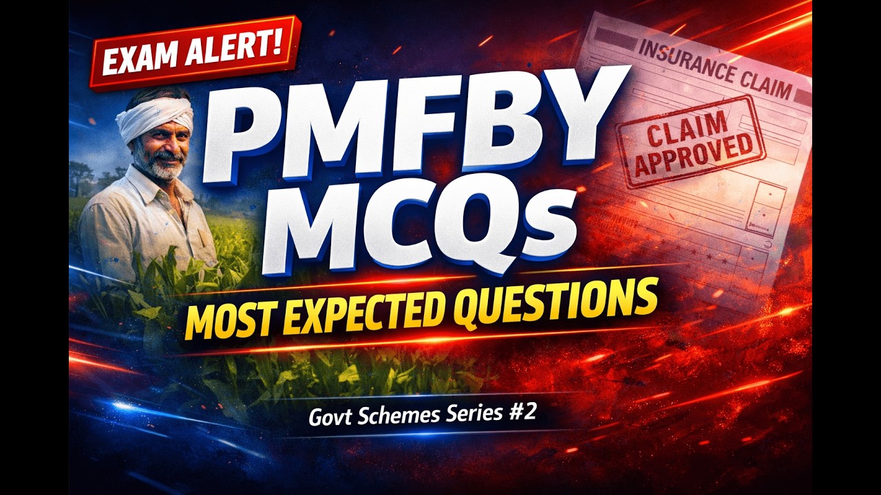 PRADHAN MANTRI FASAL BIMA YOJANA(PMFBY) MCQs for all exams. #nabardgradeaexam #agriculture