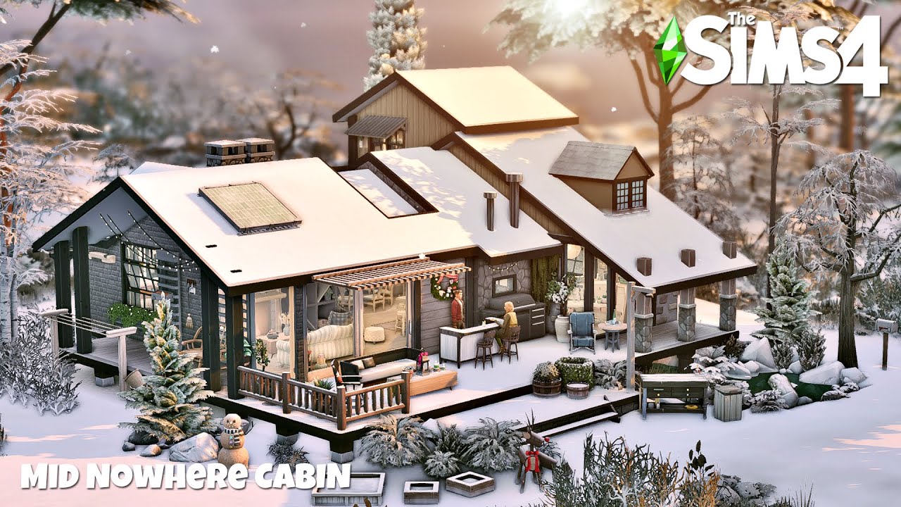 Mid Nowhere Winter Cabin - #TheSims4 Stop Motion Build | NO CC