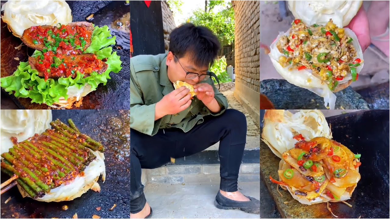 Tempting eating | Use stone to cook Beans, Pig-Kidney, Potato | FoodiesShow