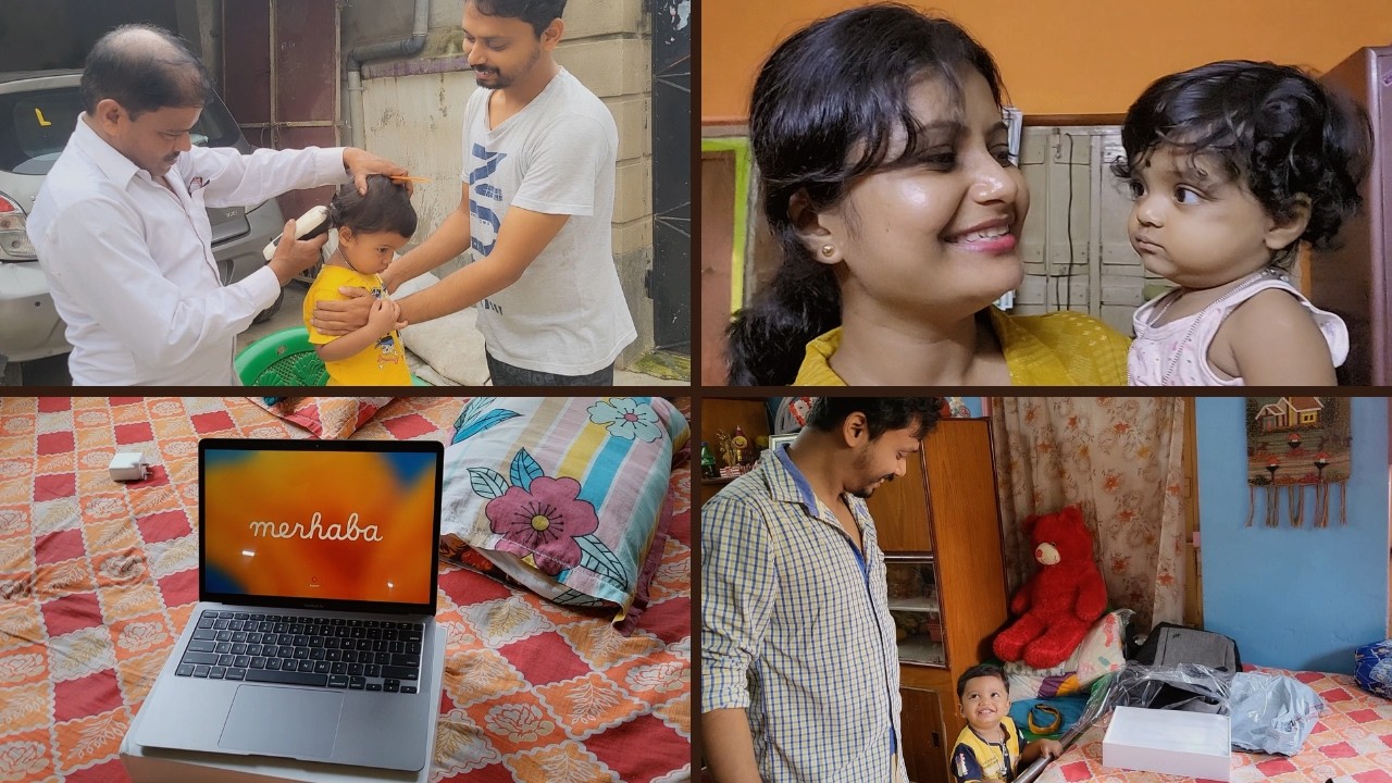 পুজোতে ইভানের hair style চলছে। বাবাই নতুন MacBook এর জন্য খুব এক্সাইটেড। Last Minute Shopping 🛍️ 💻 😁